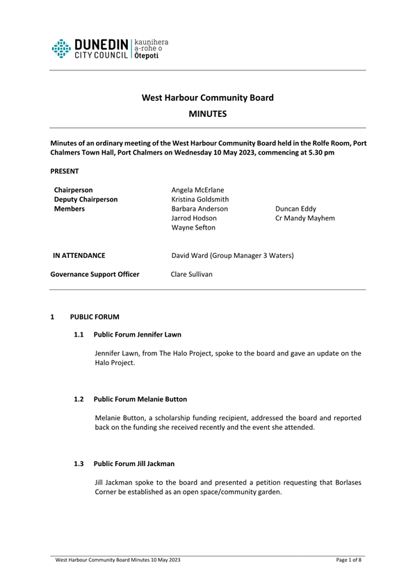 Agenda of West Harbour Community Board Wednesday, 21 June 2023