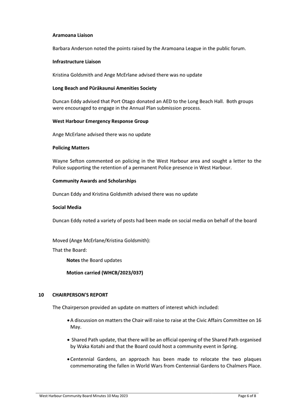 Agenda of West Harbour Community Board Wednesday, 21 June 2023