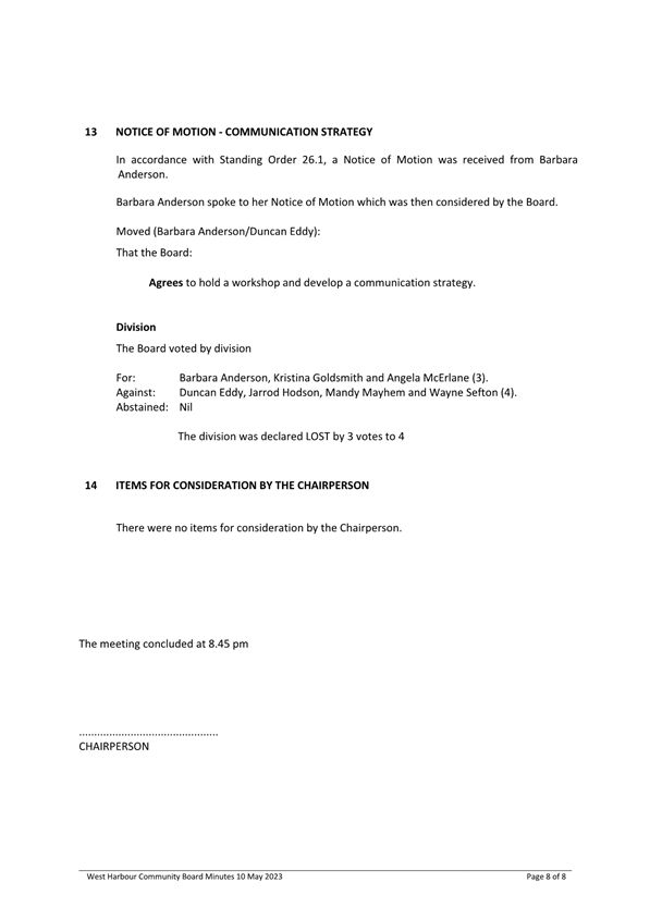 Agenda of West Harbour Community Board Wednesday, 21 June 2023