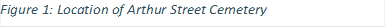 Figure 1: Location of Arthur Street Cemetery