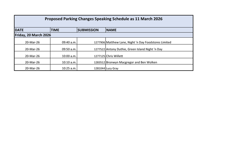 A screen shot of a parking schedule

Description automatically generated
